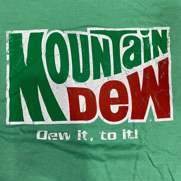 Mountain Dew Graphic Tee Size XL “Dew It, To It!” Factory Distressed T-Shirt - Picture 2 of 5